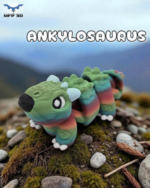ARTICULATED DINO-SERIES - ANKYLOSAURUS - MFP3D -NO SUPPORT - PRINT IN PLACE - SENSORY TOY-FIDGET
