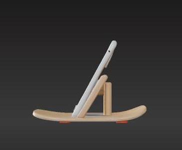 Ergonomic Phone Stand with Wood-Inspired Design – 3D Print Model