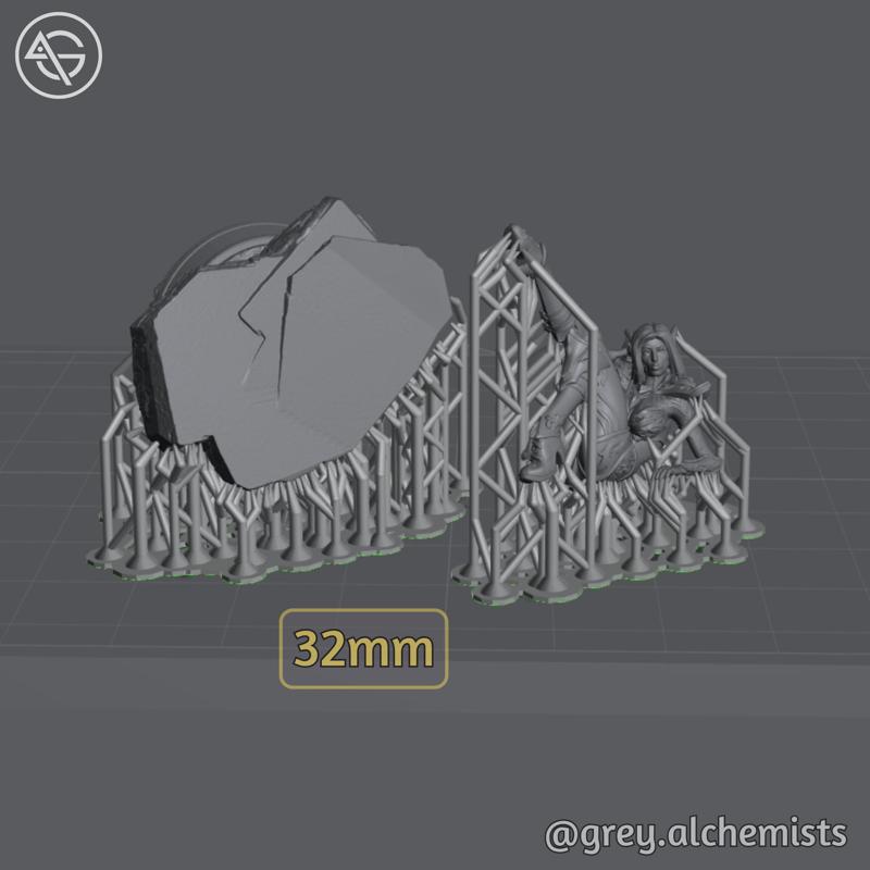 Rina the Drow Demon Hunter in Chilling Pose, DnD Miniatures - Fantasy Character in 32mm & 75mm - DnD STL (Pre-Supported)