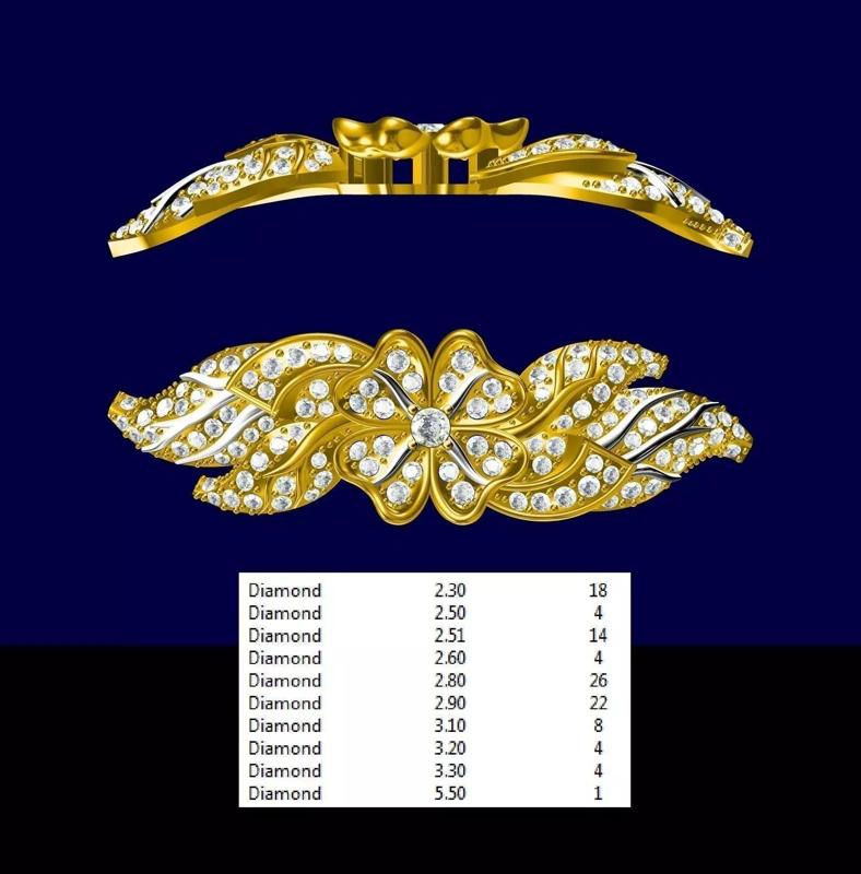 Clip gold and diamond brooch