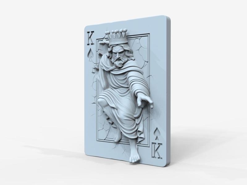 King of Spades STL – 3D Printable Playing Card Sculpture
