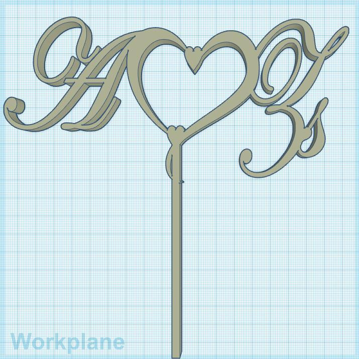 A&Zs Cake Topper