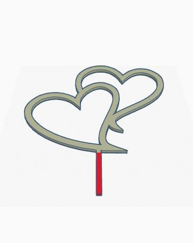Double Hearts - Cake Topper