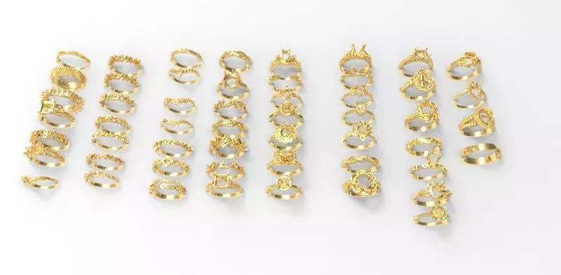 Lot of 50 Plus Various Modern Designer Ladies Rings Jewelry