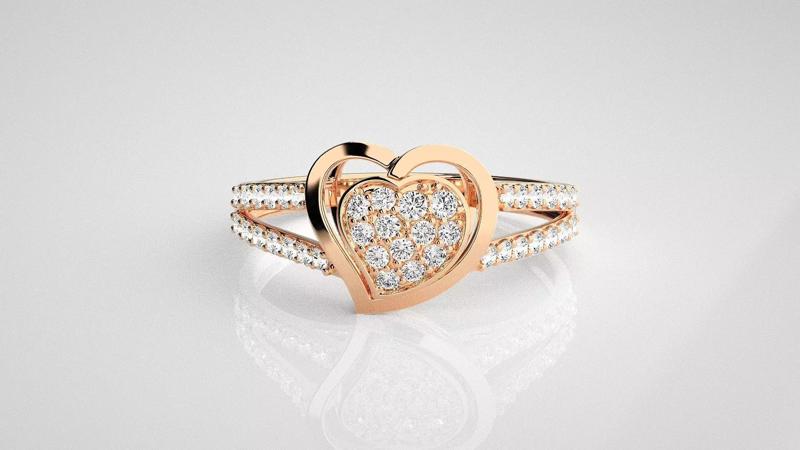 Heart Love Valentine Light wt diamond ring 3dm stl renders