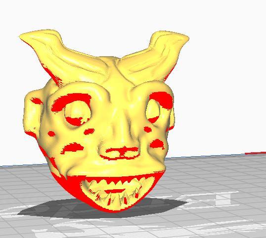 Ugly Demon Head Sculpture creature