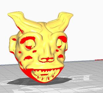 Ugly Demon Head Sculpture creature