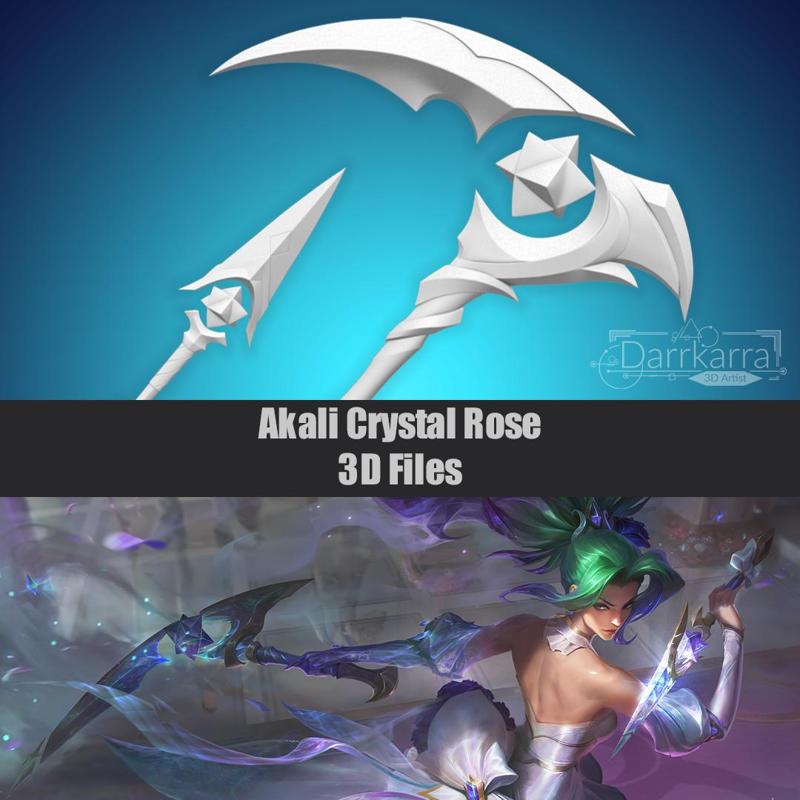 Akali Crystal Rose League of Legends Wild Rift STL file