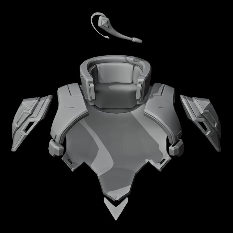 Black Widow - Earbud and Upper Armor - Marvel Rivals Cosplay Prop