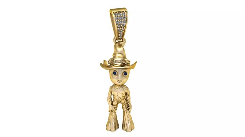 WOODEN CARTOON CHARACTER PENDANT 3D PRINTABLE MODEL