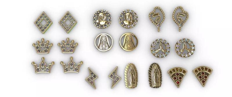 Aretes -Topitos para dama paquete de 10 -v-