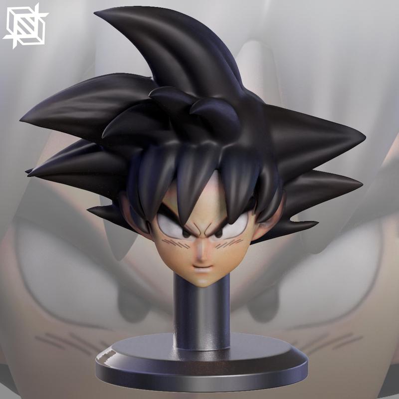 SON GOKU - CUSTOM 3D PRINTABLE HEAD FOR DRAGON BALL ACTION FIGURES (STL FILE)