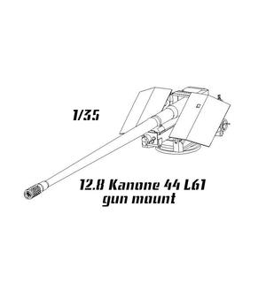 12.8 Kanone 44 L61 gun mount 1-35