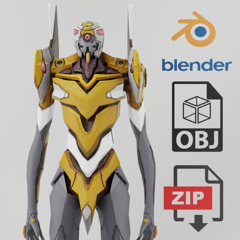 Evangelion EVA Unit 00 Textured Lowpoly