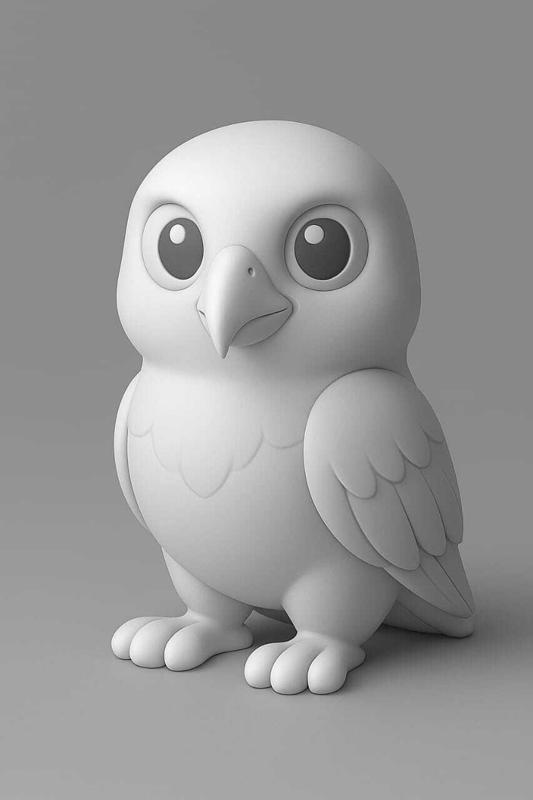 Cute Cartoon Falcon – 3D Printable STL Model