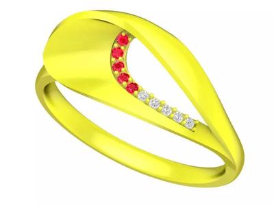 Art Diamond Ring for Lady 3D Model 5250A