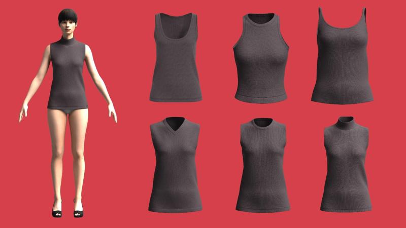 Ladies Tank Tops-6 Styles Pack  | Marvelous / Clo3d / obj / fbx
