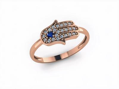 Hamsa Hand Diamond Ring