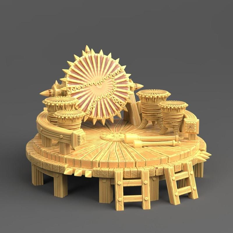 Modular Tribal War Drum Arena – Barbarian Training Stage