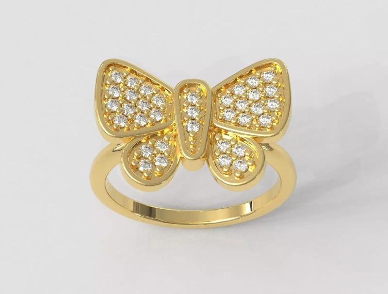 Diamond Butterfly Ring