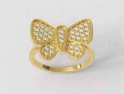 Diamond Butterfly Ring