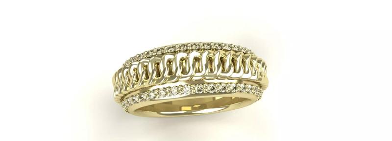 Diamond Cuban Ring Size 8 Gold Silver Platinum Luxury Jewelry