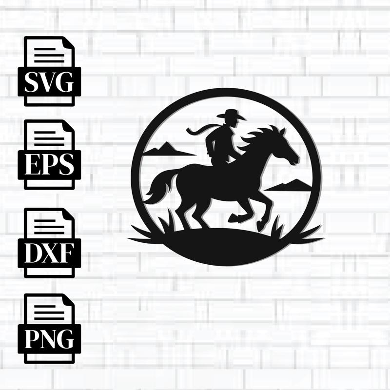 Cowboy Metal Wall Art Laser Cut Files