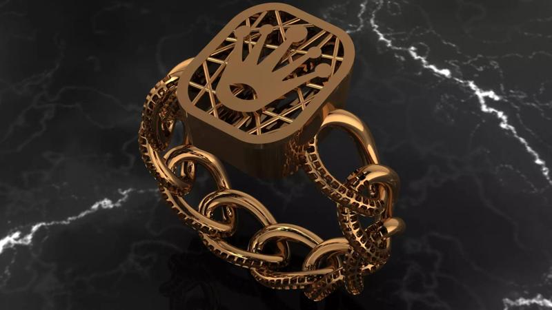 3d Rolex ring and bracelet