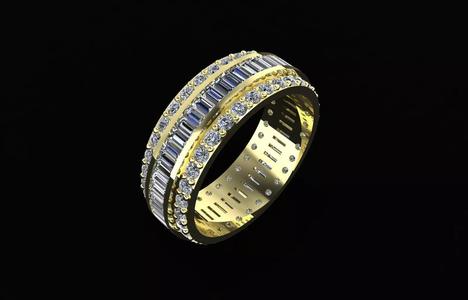 Engagement and Wedding Ring 3D