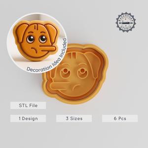 Animal Cookie Cutter & Stamp Collection, Dog Shapes, Ideal for Fondant & Cookies, Includes S/M/L, 6 Piece Set