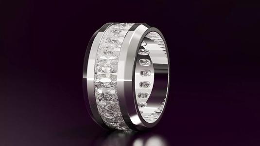 Channel Set Cushion Eternity Ring N09 288CT EU54
