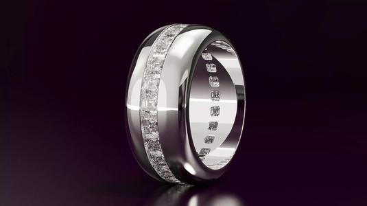 Channel Set Emerald Square Eternity Ring N10 295CT EU54