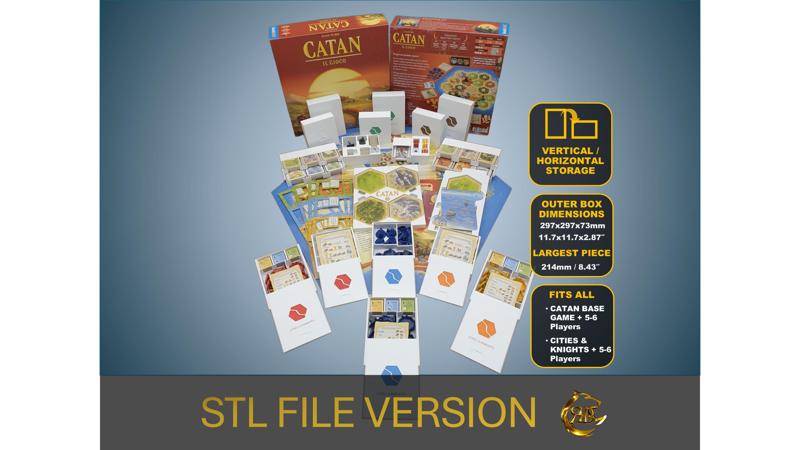CATAN + Cities and Knights + Expansions Board Game Organizer | Insert | Premium Storage Solution - UNSLEEVED Version - STL file