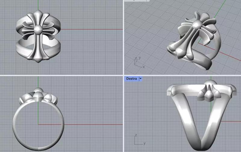 Chrome hearts ring  cross anello croce mis 15