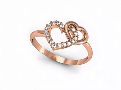 Dual Heart Valentine Diamond Ring