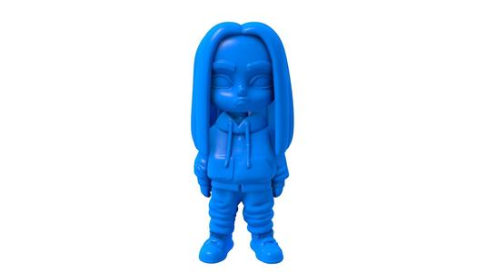 Billie Eilish / character /  Pop Star Girl STL / Stylized Singer Model / Green-Haired Pop Figure / Music Artist 3D Model / Hoodie Girl STL / Stylized Female Singer / Edgy Teen Pop Icon STL