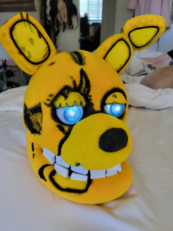 Five Nights At Freddys FNAF Wearable Mask Springbonnie/Yellow Rabbit from movie Easy To Install Ears and Jaw