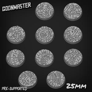 Occult Circle Carving Bases /Toppers 25mm Round x 10