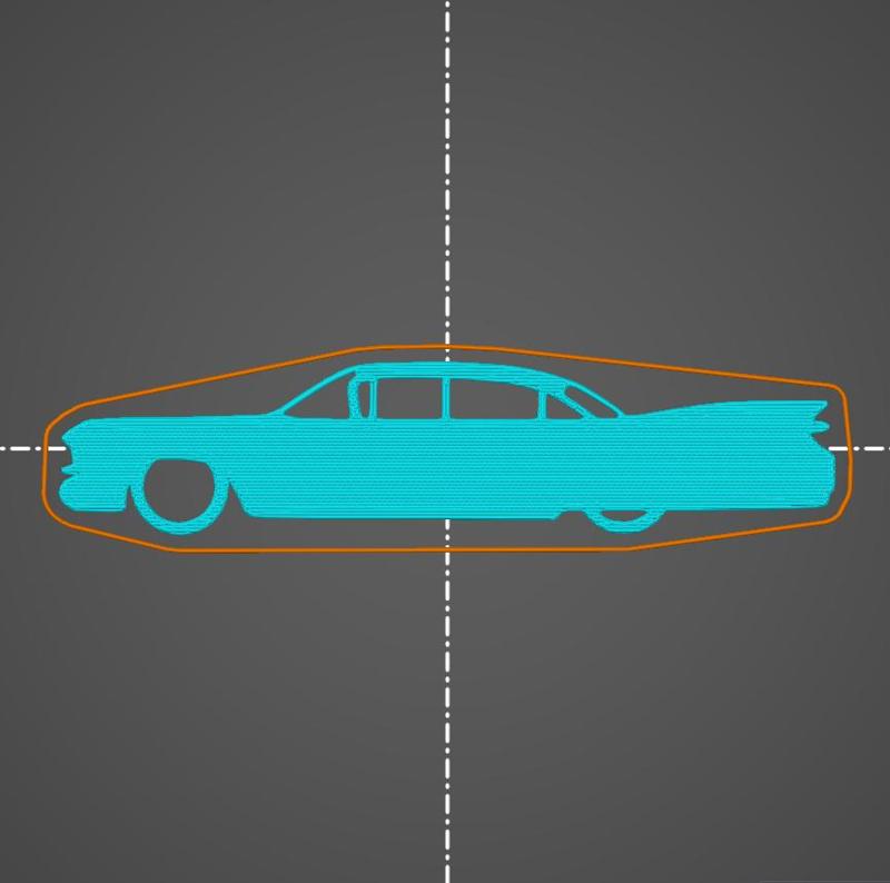 Cadillac Deville 1959 Sedan key silhouette
