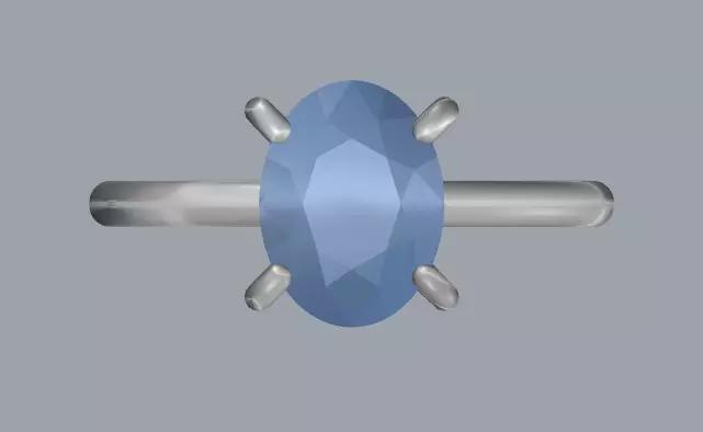 Digital Ring Jewelry Silver Oval Gemstones Band Ring Jewelry