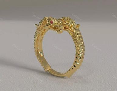 Dragon Head Gold Ring - 3D Printable Model