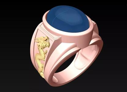 Dragon Phoenix Ring - Oval stone Ring - N4151