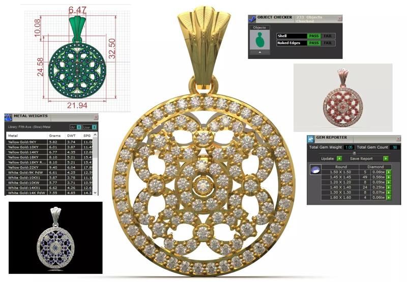 Luxury Jewelry Pendant Model Mandala Medallion jp0343