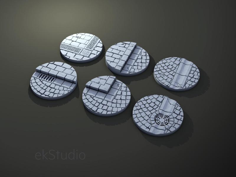 RUINED CITY COBBLESTONE 40 MM BASES