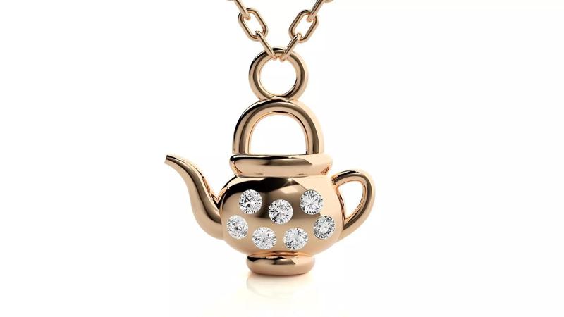 Tea pot pendant 3dm stl render details