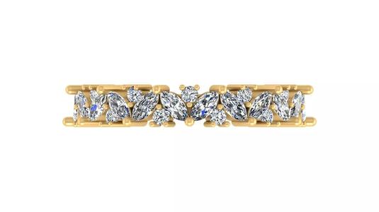 Elegant Marquise and Round Cut Diamond Band Ring
