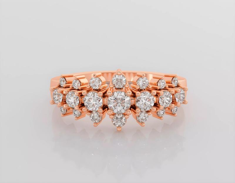 Italian diamond ring 3dm stl render detail