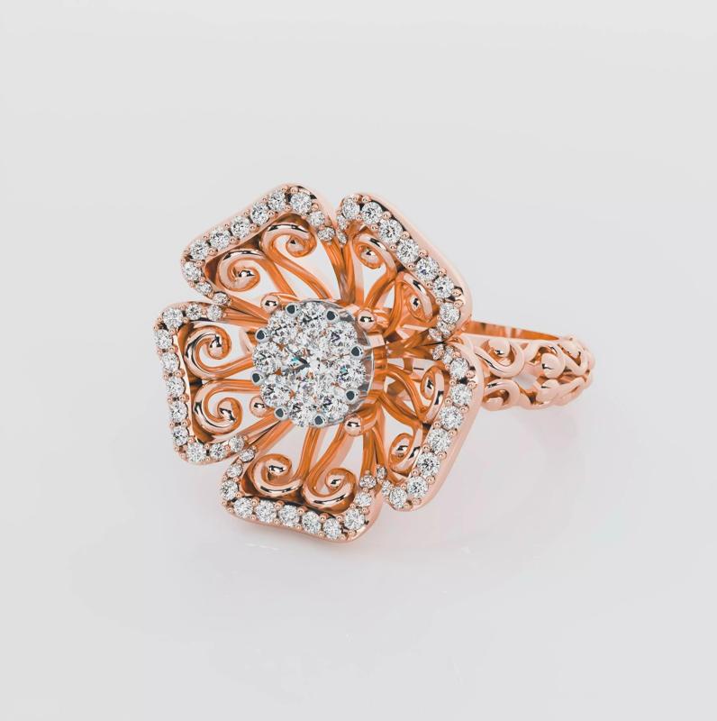 Flower diamond ring