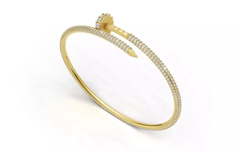 Luxury Nail-Inspired Diamond Bracelet