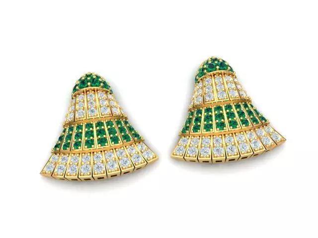 earrings gold plated with diamonds